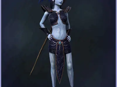 Elven Witch Light Version 3D model