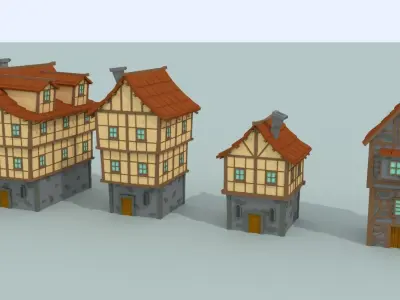 Medieval City Pack Low-poly 3D model