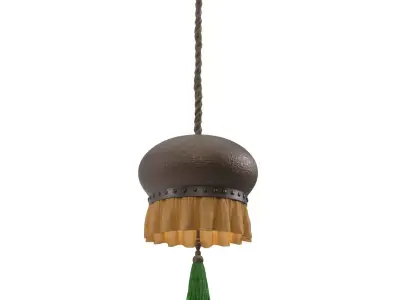 Hamared Metal Body With Lower Fabric Skirt Hanging Light PBR 3D model