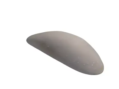 Smooth Grey River Stone 3D Low-poly 3D model