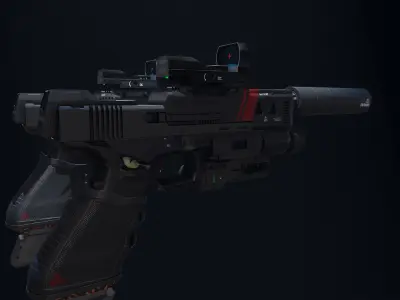 Sci Fi Glock Low-poly 3D model