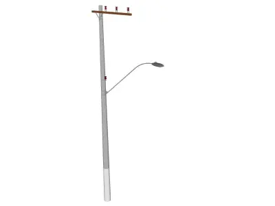 Concrete Lamp Post - Light Pole - Light Post - Street Light 37 3D model
