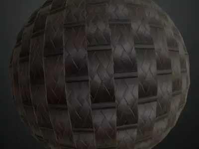 Tri-Axial Dark Woven Mesh PBR Seamless Texture