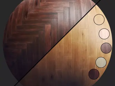 Parquet A - 2 Pattern - 5 Color - 8K - SBSAR Texture