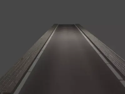 Realistic Street road with no cars 3D model