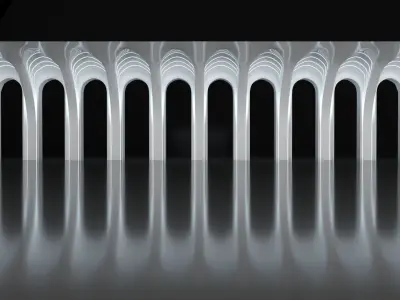 Futuristic Parametric Organic Arched Shade Structure 3D model