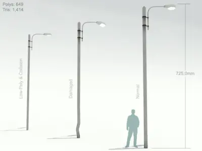 Road lights Low-poly 3D model