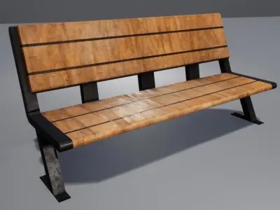 Modern Bench Low-poly 3D model