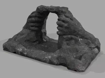 Cave Entrance cliff rock 08 Low-poly 3D model