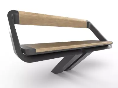 Bench 01 Low-poly 3D model