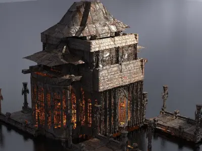 Mining colony Palace Kitbash  3D model
