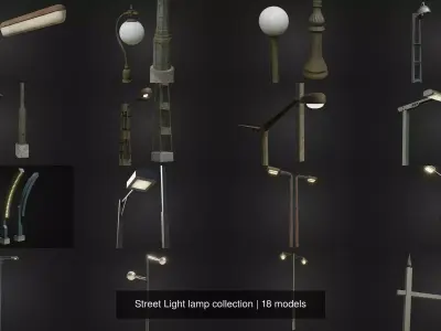 Street Light lamp collection 3D Model Pack