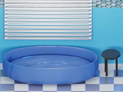 simple bathroom  3D model