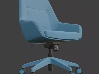 Modern Light Blue Ergonomic Office Chair 3D model
