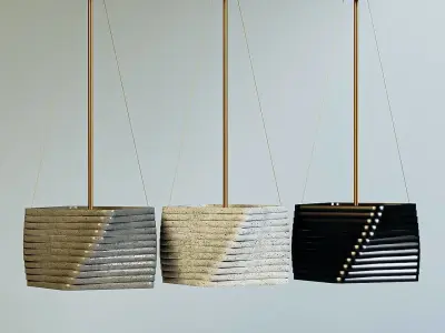 Collection pendant lights 3D model set 10 Low-poly 3D model