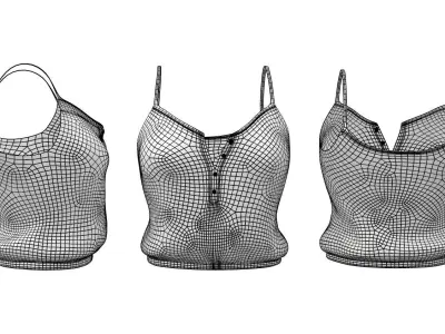 Crop Tank Top Low-poly 3D model