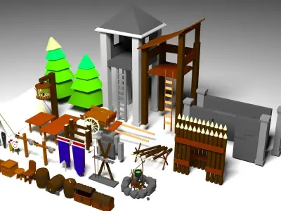 Medieval Asset Free low-poly 3D model