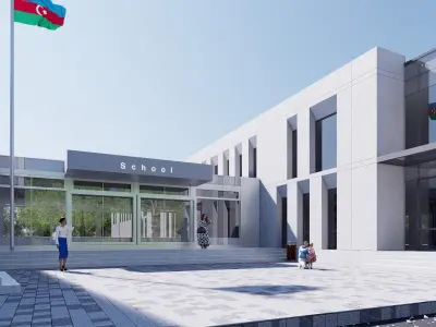 school Low-poly 3D model