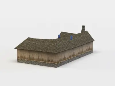 House wooden Low-poly 3D model