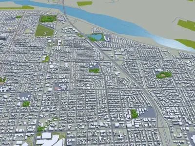 Santa Maria California USA 20km Low-poly 3D model