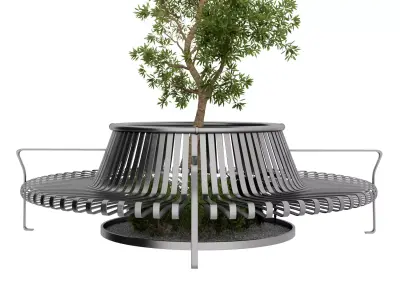 Park lounge chair Low-poly 3D model