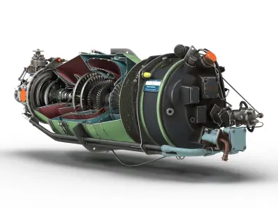  Turboprop Aircraft Engine Canada PT6 Sectioned 