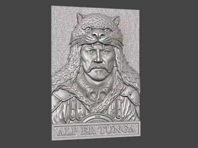 Alp Er Tunga Relief Portrait 3D print model