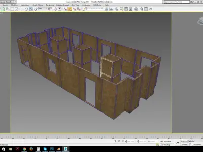 construction site level and modular elements Low-poly 3D model