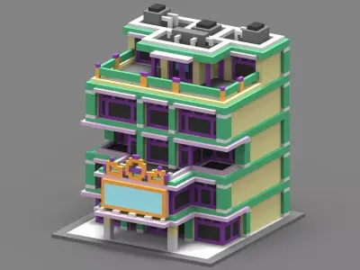 House Voxel - 12 Low-poly 3D model