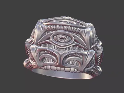 bioorganic giger style eye ring  v11 3D print model