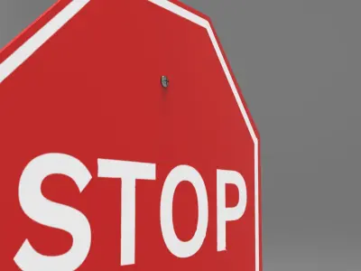 Stop Sign Low-poly 3D model