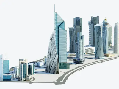 Doha - west bay 3D model