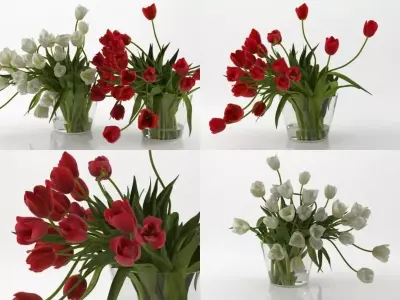 T 01 tulips in vase 3D model