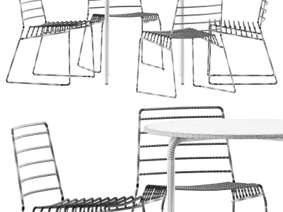 Easy Table by Connubia and B-Line Park Chair 3D model