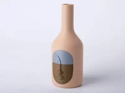 Horizon Face Bottle Vase - Modern Decor Free 3D print model