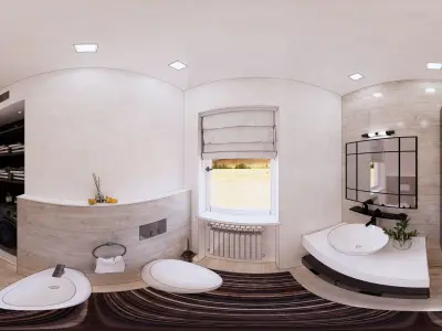 bathroom modern with decor Low-poly 3D model