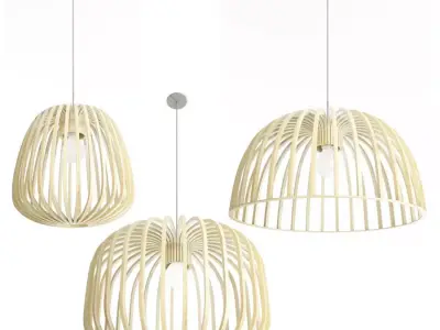 Wooden Pendant Lamps 3D model