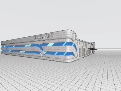 TexnoPark building in desert 3D model