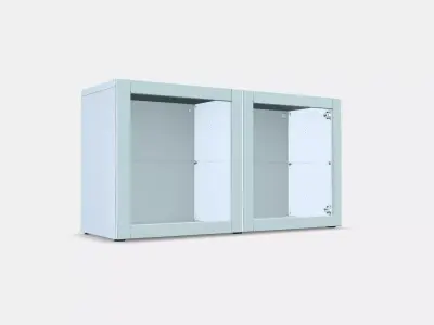 BESTA Shelf unit with glass doors 7 Low-poly 3D model