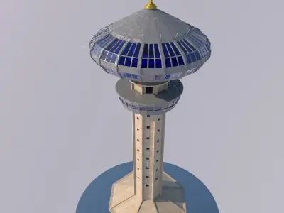 Zawraa Tower Low-poly 3D model