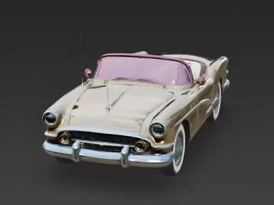 Champagne Gold Vintage Convertible 3D Model Low-poly 3D model