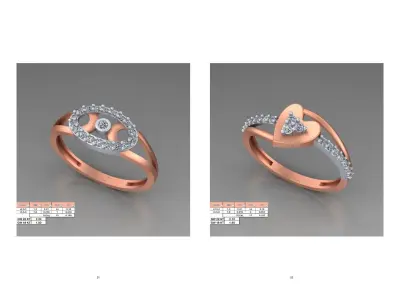 ladies ring pack 100 STL files  3D print model