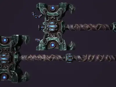 Brute forge hammer Low-poly 3D model