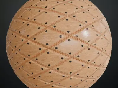 Medieval Diamond Quilted Wood with Iron Studs PBR Seamless Texture