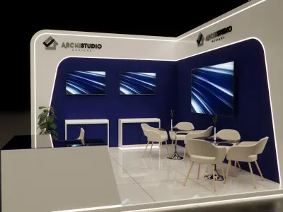 Exhibition booth design 3D model 5m x 4m 3D model