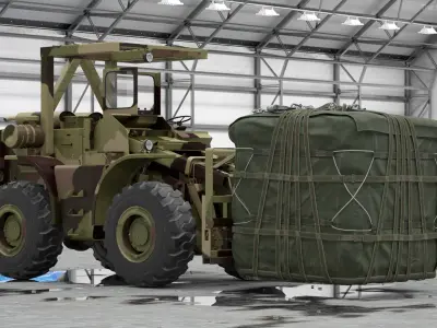  Pettibone Rough Terrain Military Forklift with Cargo Rigged 