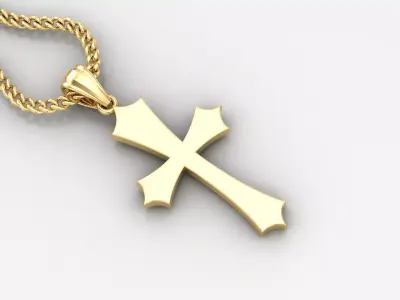 Light Gold 18K Cross Pendant 1CP039 3D print model