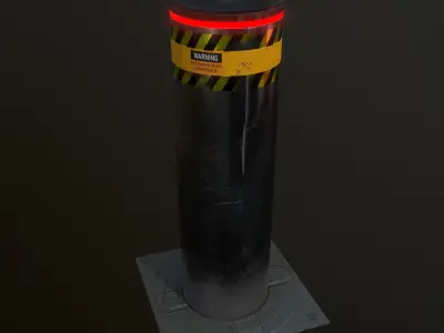 Hydraulic Automatic Bollards Low-poly 3D model