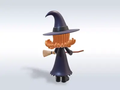 Adorable Witch Halloween Character 3D Model 3D model