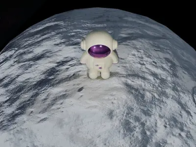 Cartoon Astronaut baby 3D model